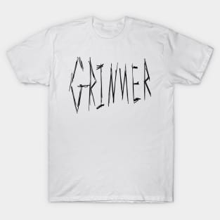 Dark and Gritty Grinner Word Text Design T-Shirt